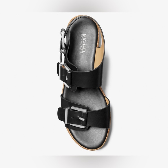 Michael Kors Colby Flatform Sandals Black Leather Size 8.5 – Brand New in Box - Picture 4 of 14